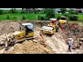 Download Lagu Incredible Skills Pulled Up Hill Of SHANTUI DOZER Leveling Land Up Stuck By Bulldozer D31P, Roller