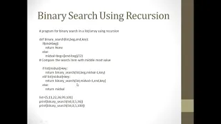 Binary Search using Recursion-Python