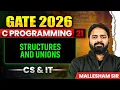 GATE 2026 C Programming 21 Structures and Unions CS IT