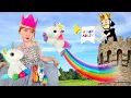 Download Lagu KiNG and QUEEN build Unicorn Castle!!  Play Pretend Game with Dad, neighbor won’t wakeup makeover 🦄