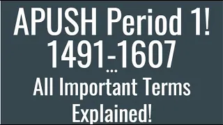 APUSH Period 1 Key Terms Explained