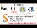 8 1 Class 10 Board Exam BlueJ Section A Question Answer Method Overloading in Java