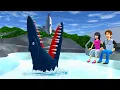 Lagu Yuta Mio Melihat Ikan Mosasaurus Makan hiu d Jurassic world | Sakura School Simulator