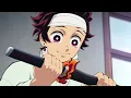 Haganezuka Giving Tangiro His New Beautiful Black sword