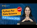 Python for Data Science Full Course 2026 Free Learn Data Science With Python Simplilearn