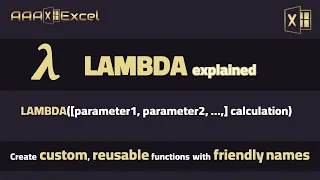 LAMBDA explained Create custom reusable functions with friendly names