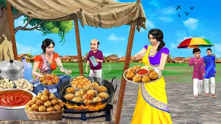 Garib 10rs Fried Momo's Wali Street Food Hindi Kahaniya Tasty Momo's Moral Stories New Comedy Video