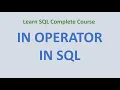 48 How to Use The IN Operator SQL