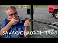 Savage model 1903 pump action box magazine fed 22lr rifle plinking at the range
