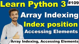Array indexing in Python in Hindi How to Access elements of one D Array in Python Cyber Warriors