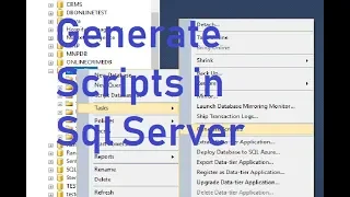 Part-3 How to Generate Scripts for Database Objects in sql server