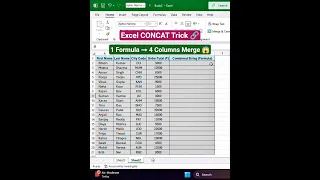 Excel CONCAT Function Combine Multiple Columns Instantly