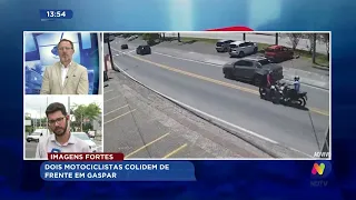 Dois motociclistas colidem de frente em Gaspar
