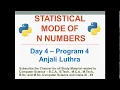 Program to calculate mode of N numbers Python Programming Statistical Mode