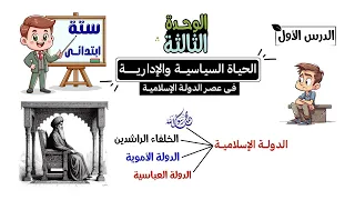 الحياة السياسية والإدارية فى عصر الدولة الإسلامية الصف السادس الابتدائى الوحدة الثالثة 