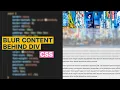 Blur content behind div with CSS