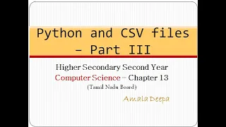 Python Programming - CSV and Python