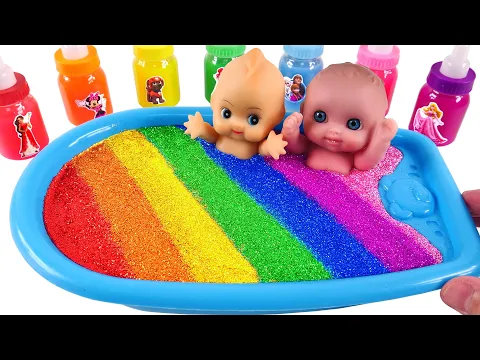 Download MP3 Satisfying Video l How to Make Rainbow Bathtub  with Mixing Slime from Glitter Cutting ASMR #46