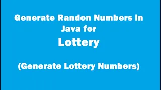 Generate random number for lottery Mega Millions using Java