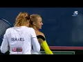 Tennis Player Can't stop laughing at the opposite player mistake