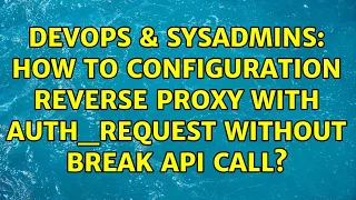 DevOps SysAdmins How to configuration reverse proxy with auth - request without break api call
