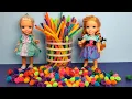 Making crafts at home Elsa and Anna toddlers