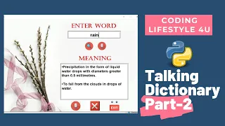Talking Dictionary Part 2 Python Tkinter GUI Project