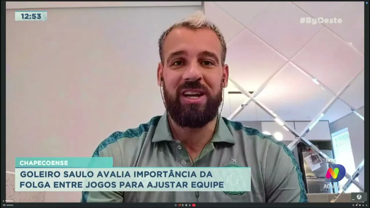 Chapecoense: Goleiro Saulo avalia importância da folga entre jogos para ajustar equipe