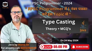 5 Type Casting in Java Narrowing in Java Widening in Java RPSC Programmer Java by Manoj Sir
