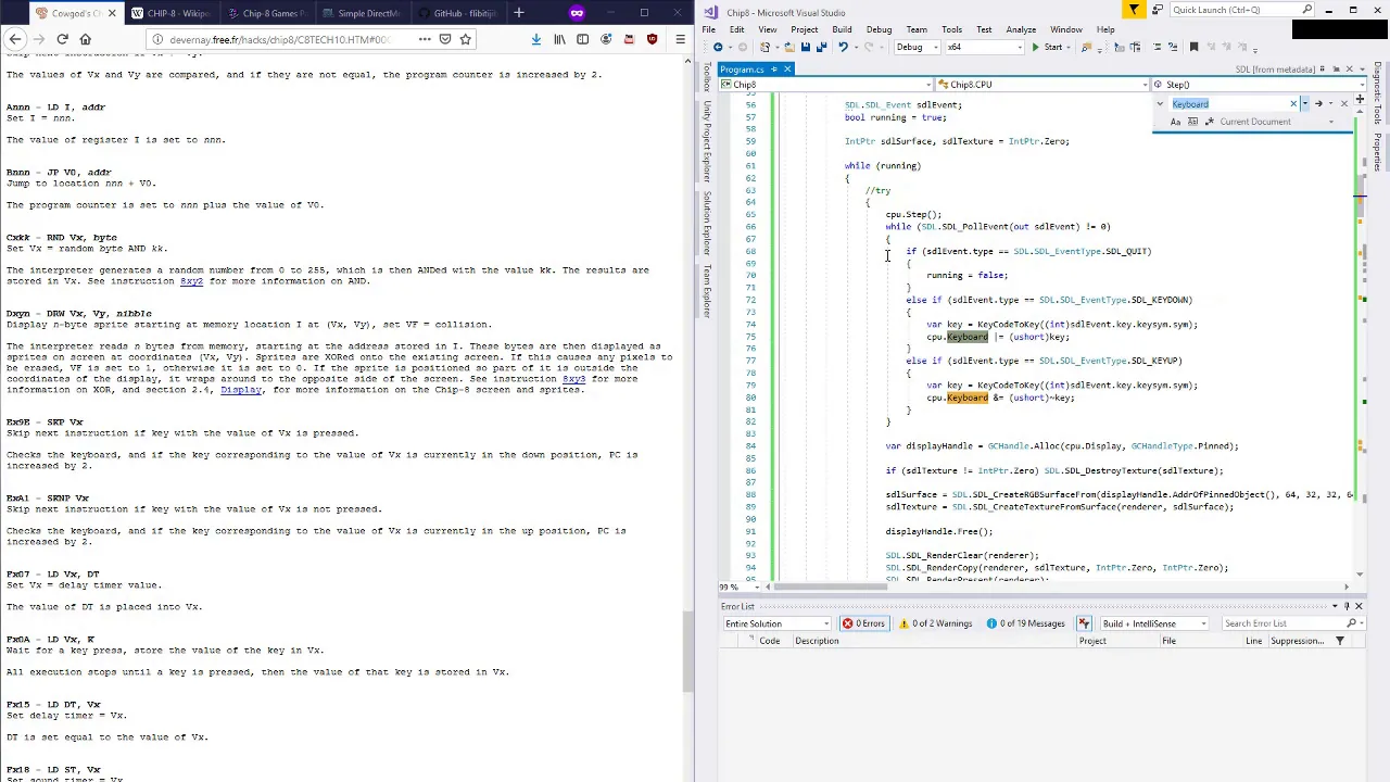 Chip-8 Interpreter in C# - 11/15 - Keyboard Input