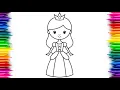 Queen drawing How to draw Queen drawing and coloring for toddlers and kids