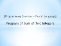 Programming Exercise -