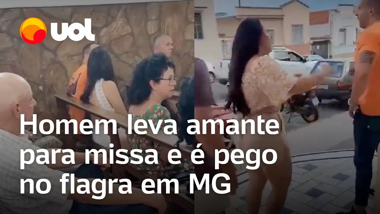 Traição na igreja: Homem leva amante para missa de domingo e é pego no flagra; veja vídeo