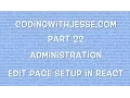 Edit Page Setup in React -