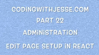 Edit Page Setup in React -