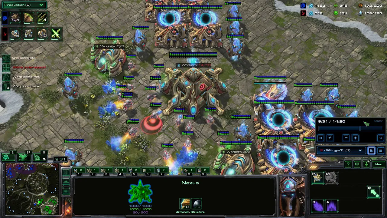 PvZ - Fast 3rd Nexus Expand x3 Oracles - Against Mass Lurkers