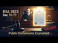 Sections 74 76 BSA 2023 Public Private Documents