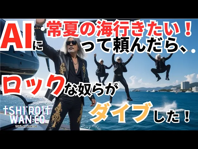 AIに“常夏の海に行きたい!”って頼んだら、ロックな奴らがヘリからダイブ!」 †Shi'roi†WAN