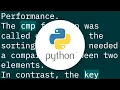 Python 3 sorting Custom comparer removed in favor of key - why