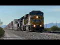 Lagu High Speed Union Pacific Container Train passing near Maricopa, Arizona.