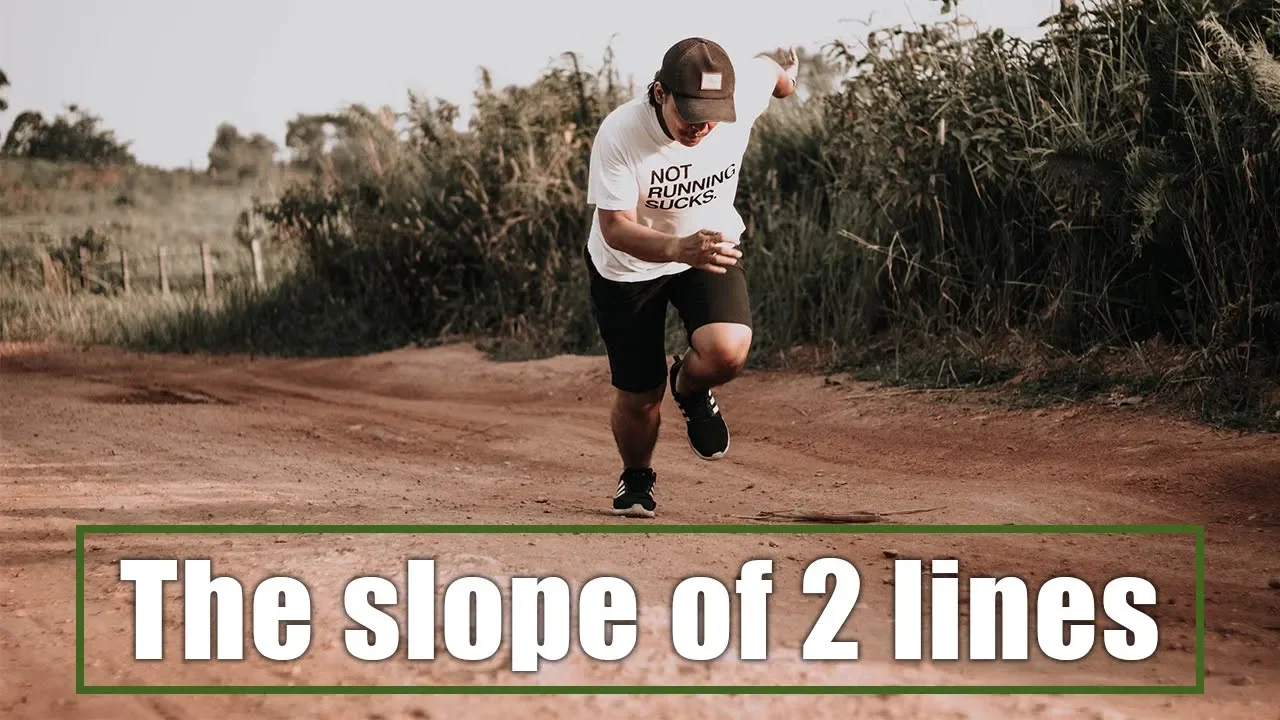 The slope of 2 lines to compare when running after an over training injury