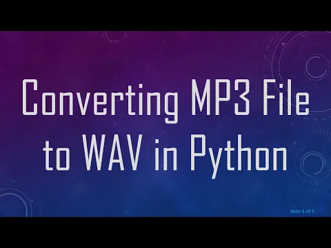 Download MP3 Converting MP3 File to WAV in Python