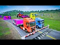 Download Lagu Flatbed Truck Mcqueen | Transportation with Truck - Pothole vs Cars #217 - BeamNG.Drive