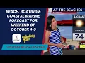 Beach Boating Coastal Marine Forecast for Weekend of October 4-5