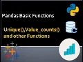 Pandas unique value count and other Functions Data Science