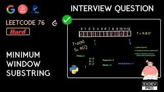 Minimum Window Substring LeetCode 76 Python Solution
