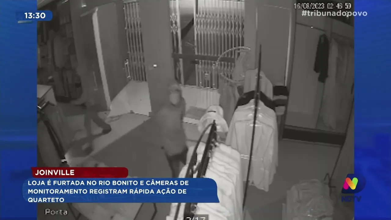 Joinville: loja é furtada no Rio Bonito e câmeras de monitoramento registram rápida ação