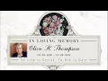 Memorial Service for Olive Thompson