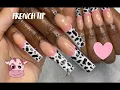 FRENCH TIP COW PRINT NAILS
