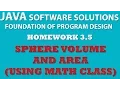 3-5 Java Volume and Surface of Sphere using Math Class